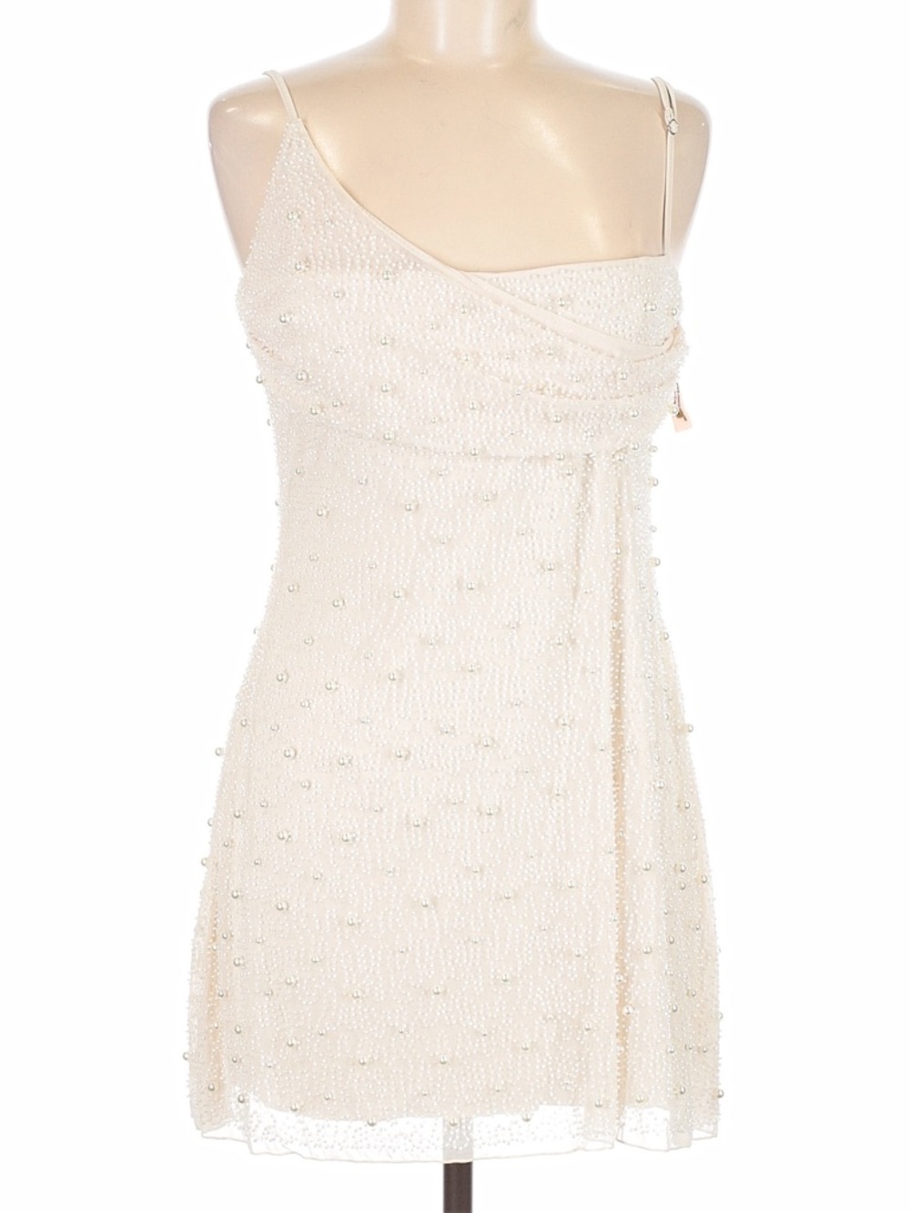 Oh Polly Soho embellished asymmetric corset mini dress in ivory 8